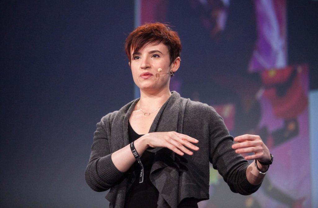 Woman giving a lecture