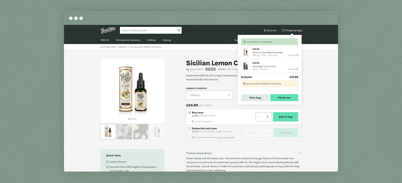 Case study image for Green Stem CBD