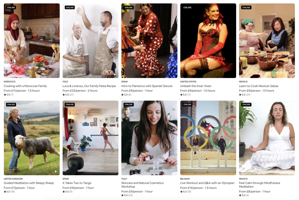 airbnb's online experiences