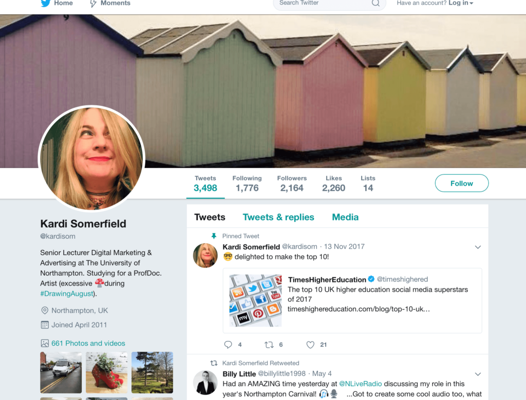 Kardi Somerfield twitter account