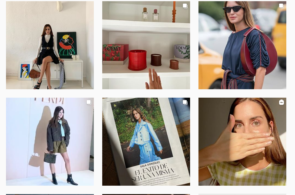 Example of influencers on Instagram