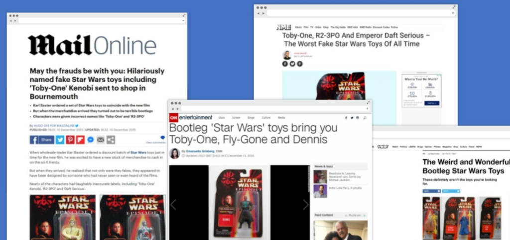 Star Wars linkbait news coverage